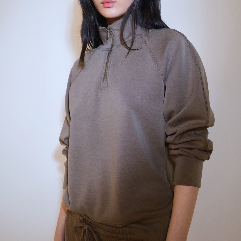 Mango Taupe Crew Neck Sweater